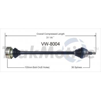 1999 Volkswagen Jetta CV Axle Shaft Front Right TrakMotive VW8004 image 1 of 3