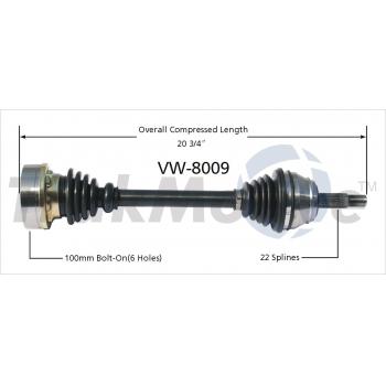 1991 Volkswagen Jetta CV Axle Shaft Front Left TrakMotive VW8009 image 1 of 3