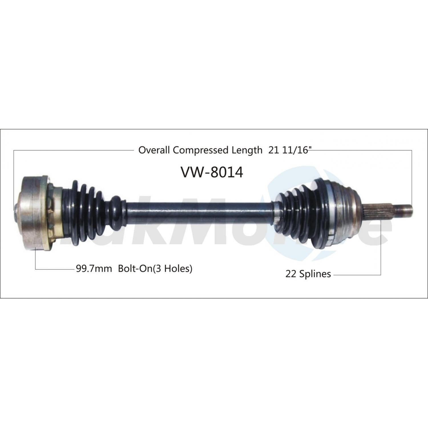 TrakMotive VW8014 - CV Axle Shaft TrakMotive VW8014 CV Axle Shaft product image 1 of 3