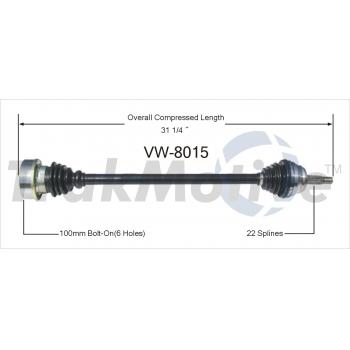 1999 Volkswagen Jetta CV Axle Shaft Front Right TrakMotive VW8015 image 1 of 3