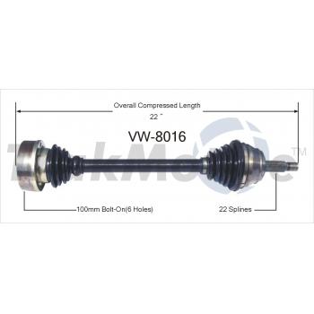1999 Volkswagen Jetta CV Axle Shaft Front Left TrakMotive VW8016 image 1 of 3