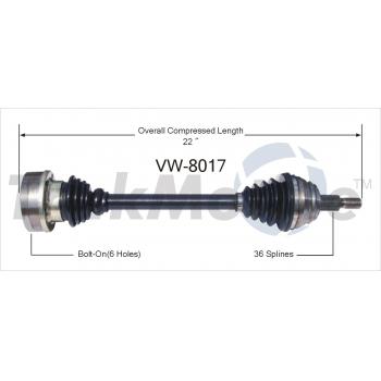1999 Volkswagen Jetta CV Axle Shaft Front Left TrakMotive VW8017 image 1 of 3