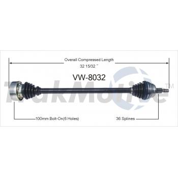 2008 Volkswagen Jetta CV Axle Shaft Front Right TrakMotive VW8032 image 1 of 3
