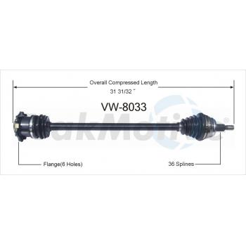 1999 Volkswagen Jetta CV Axle Shaft Front Right TrakMotive VW8033 image 1 of 3