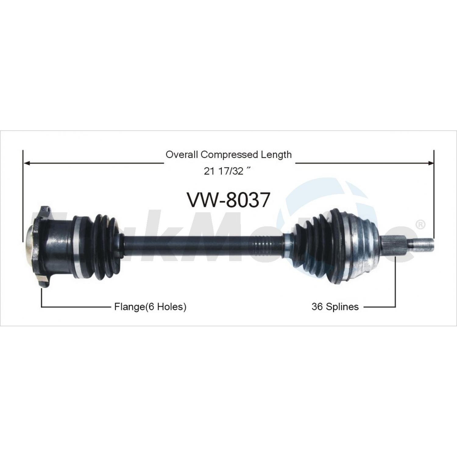 TrakMotive VW8037 - CV Axle Shaft TrakMotive VW8037 CV Axle Shaft product image 1 of 3