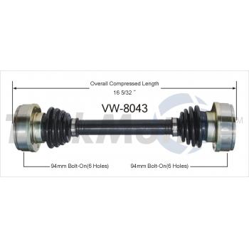 1973 Volkswagen Fastback CV Axle Shaft Rear Left TrakMotive VW8043 image 1 of 3