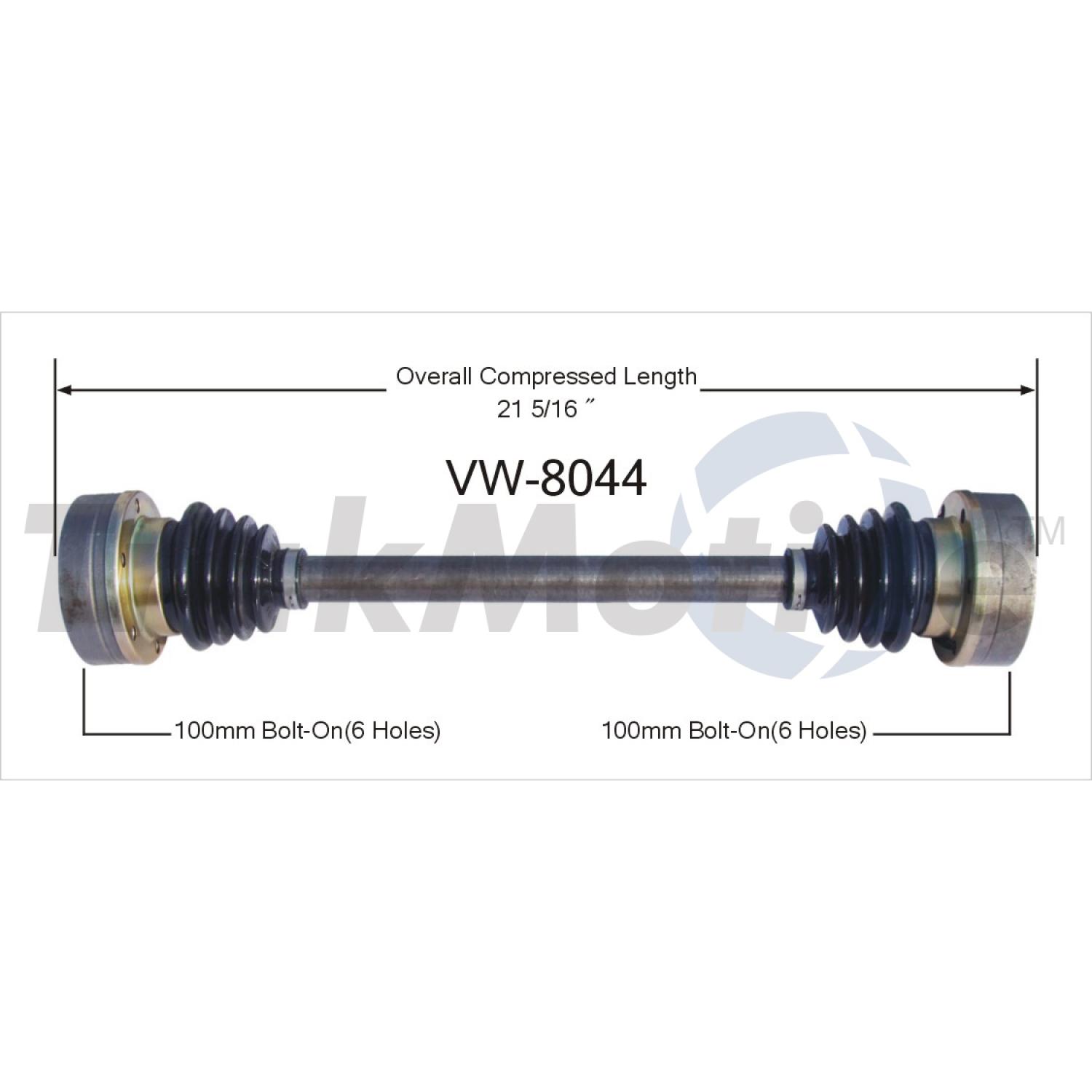 TrakMotive VW8044 - CV Axle Shaft TrakMotive VW8044 CV Axle Shaft product image 1 of 3