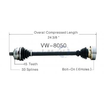 2005 Volkswagen Passat CV Axle Shaft Rear Left TrakMotive VW8050 image 1 of 3