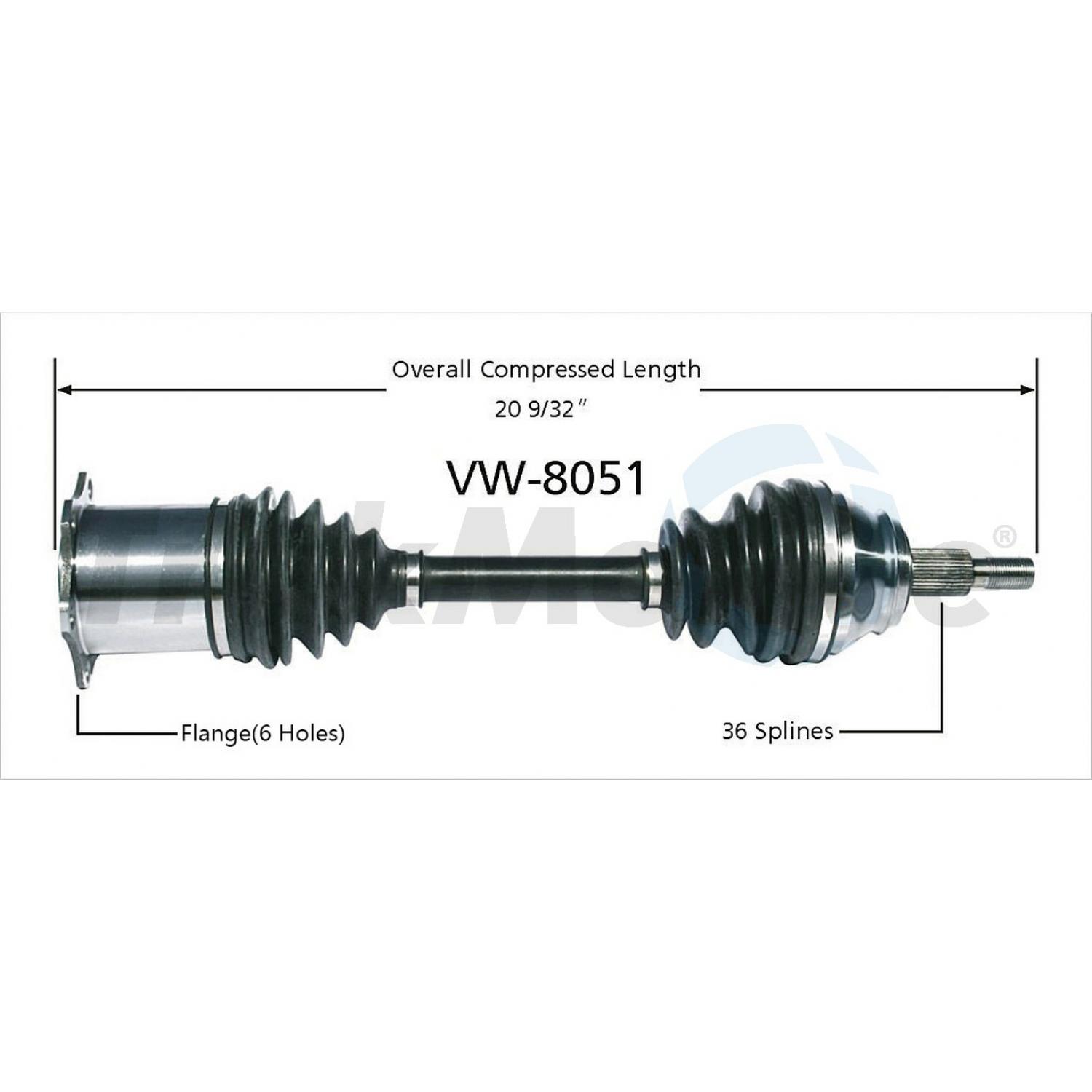 TrakMotive VW8051 - CV Axle Shaft TrakMotive VW8051 CV Axle Shaft product image 1 of 3