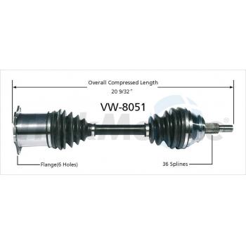 2005 Volkswagen Jetta CV Axle Shaft Front Left TrakMotive VW8051 image 1 of 3