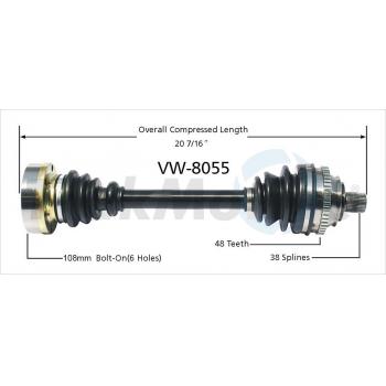 1994 Volkswagen EuroVan CV Axle Shaft Front Left TrakMotive VW8055 image 1 of 3