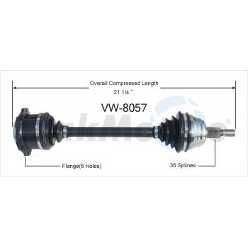 1998 Volkswagen Beetle CV Axle Shaft Front Left TrakMotive VW8057 image 1 of 3
