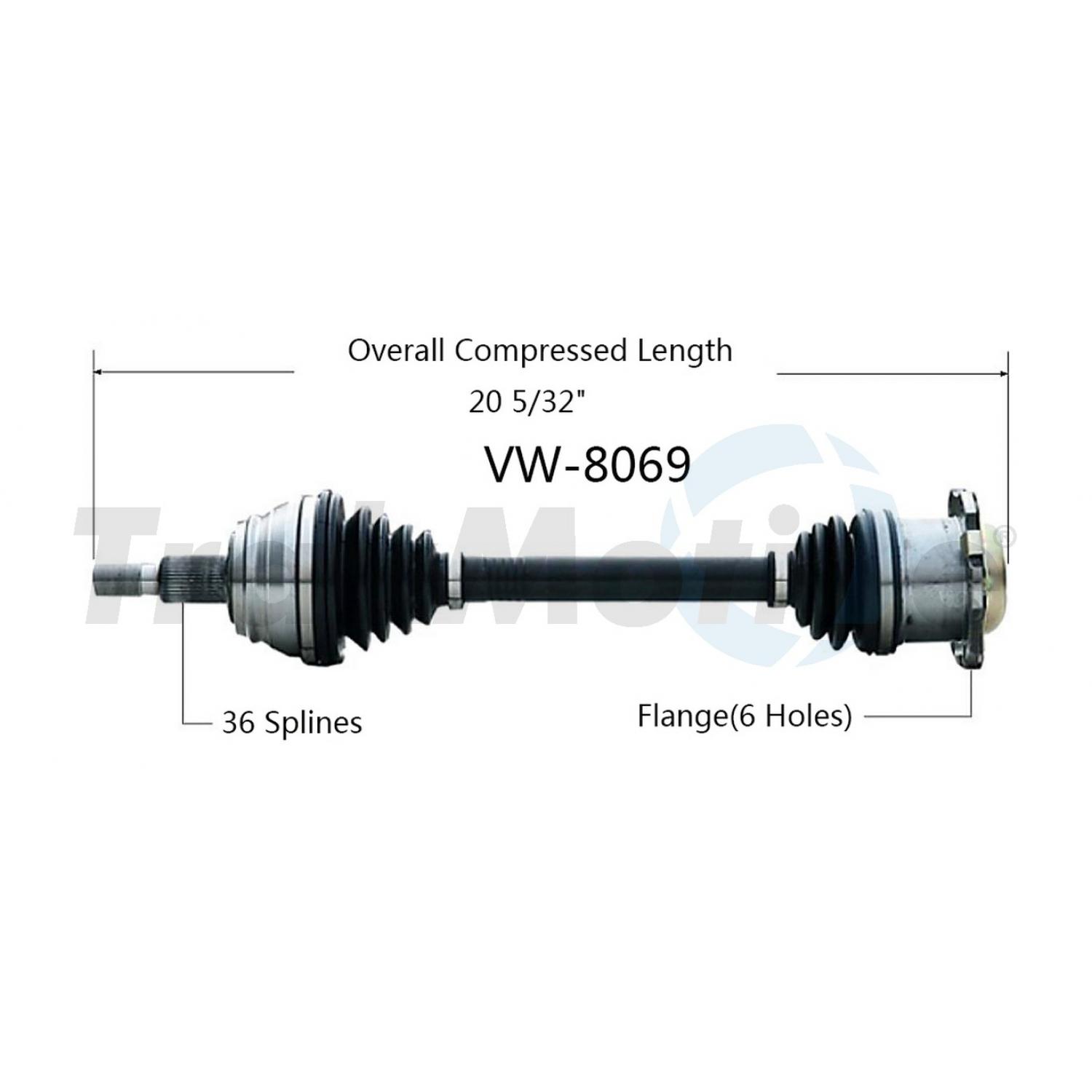 TrakMotive VW8069 CV Axle Shaft product image 1 of 3
