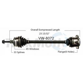 2001 Volkswagen Passat CV Axle Shaft Front Left TrakMotive VW8072 image 1 of 3