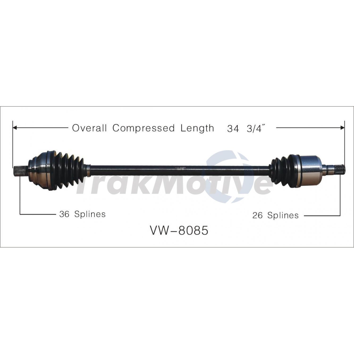 TrakMotive VW8085 - CV Axle Shaft TrakMotive VW8085 CV Axle Shaft product image 1 of 3