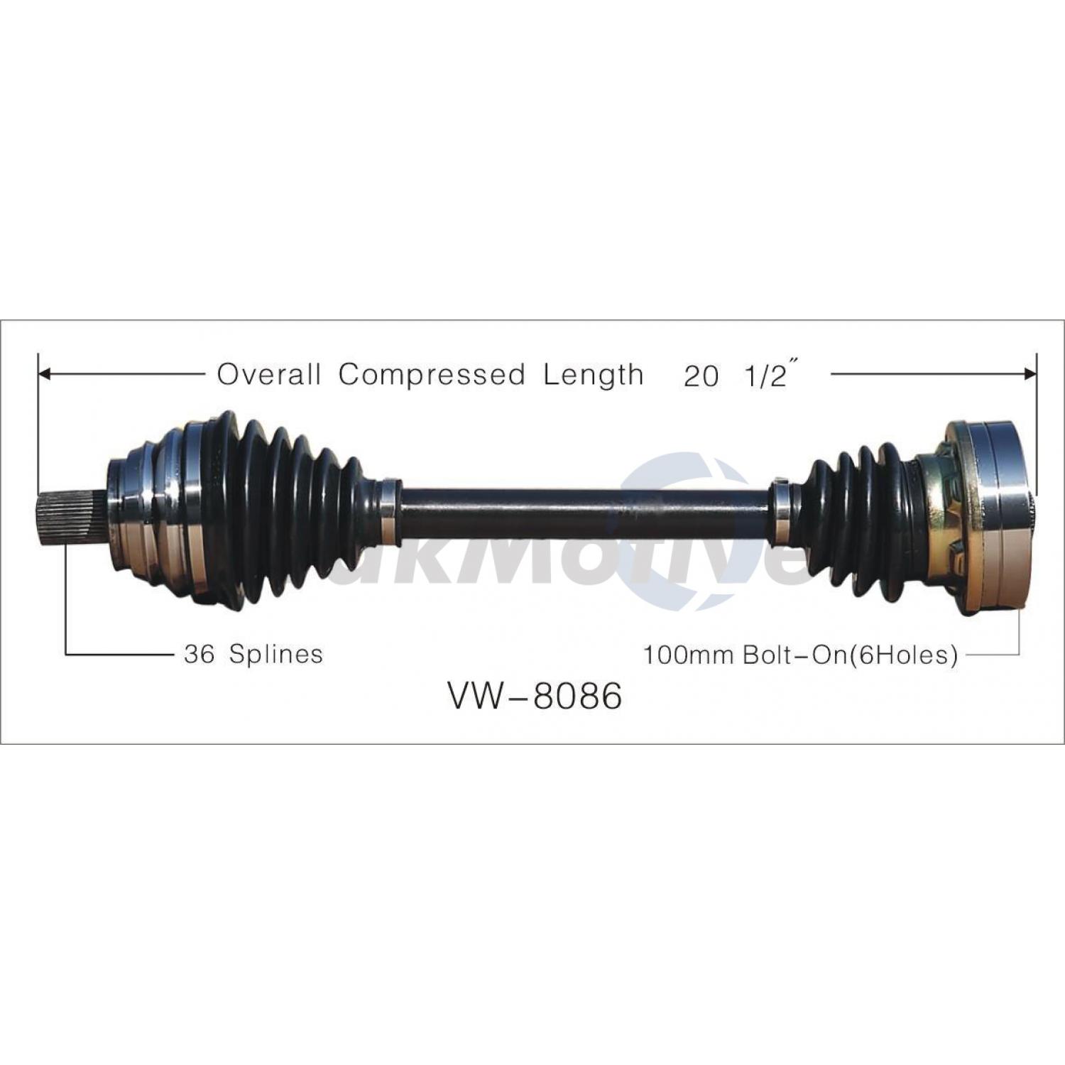 TrakMotive VW8086 - CV Axle Shaft TrakMotive VW8086 CV Axle Shaft product image 1 of 3