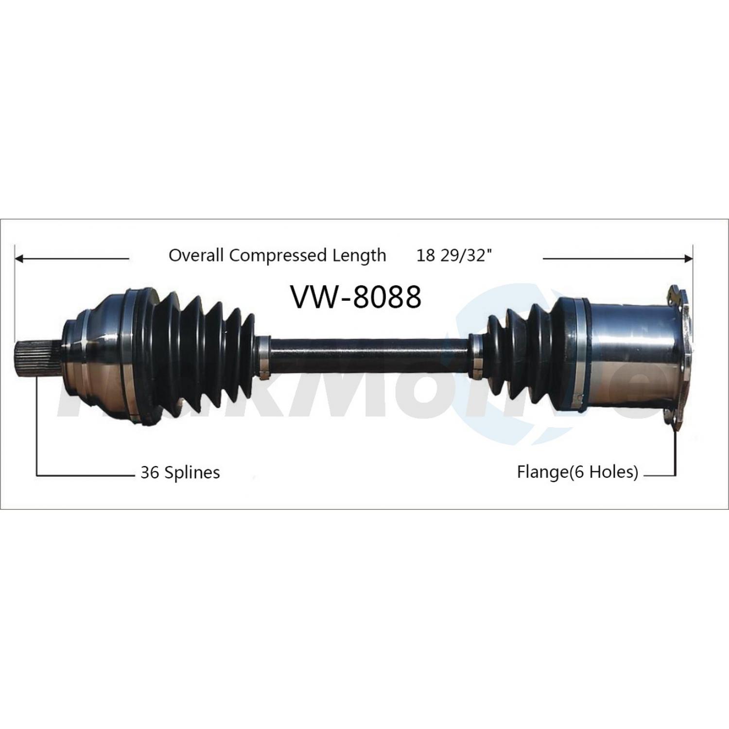 TrakMotive VW8088 CV Axle Shaft product image 1 of 3
