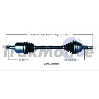 2005 Volkswagen Beetle CV Axle Shaft Front Left TrakMotive VW8090 image 1 of 3