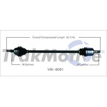 2008 Volkswagen Jetta CV Axle Shaft Front Right TrakMotive VW8091 image 1 of 3