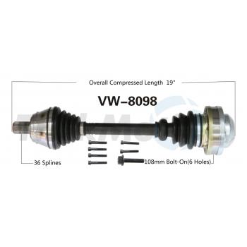 2005 Volkswagen Jetta CV Axle Shaft Front Left TrakMotive VW8098 image 1 of 3