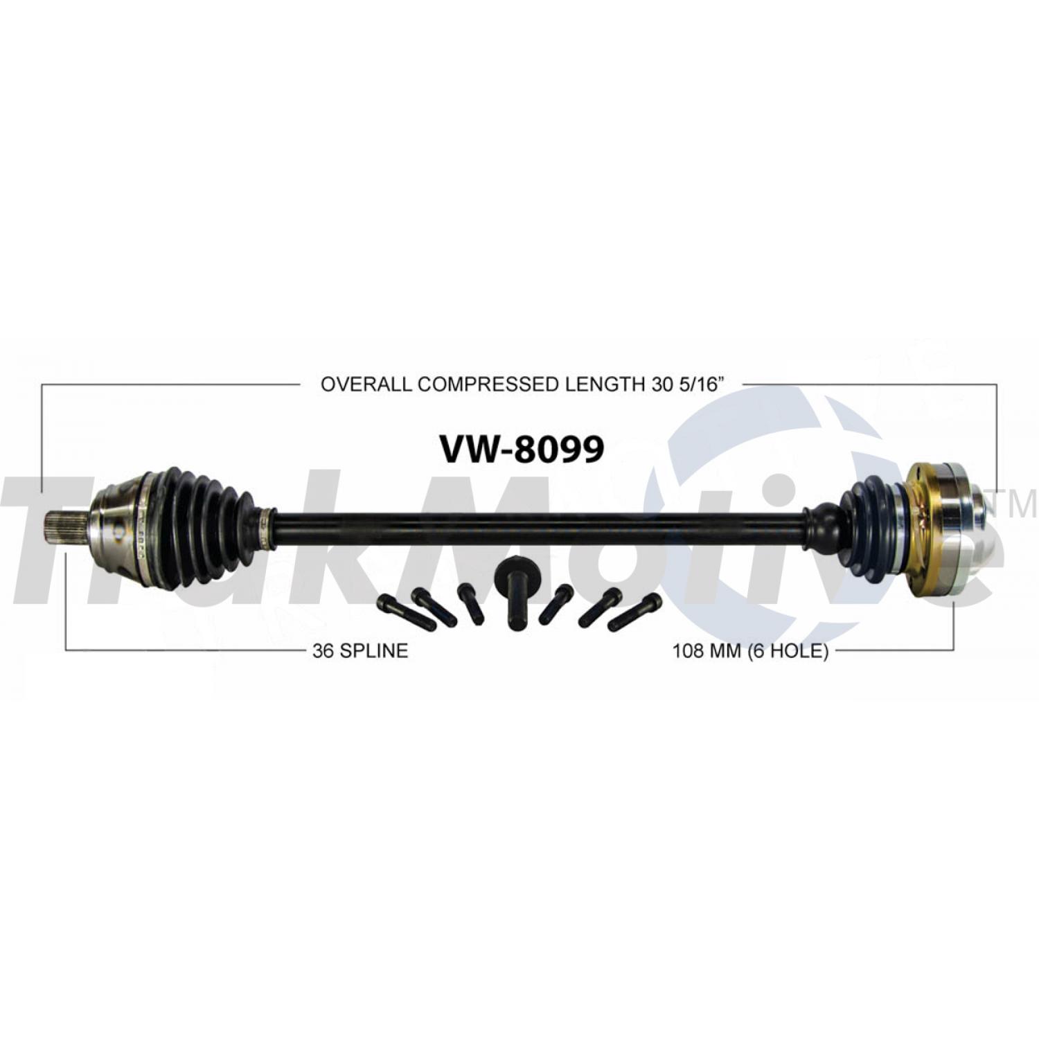TrakMotive VW8099 CV Axle Shaft product image 1 of 3
