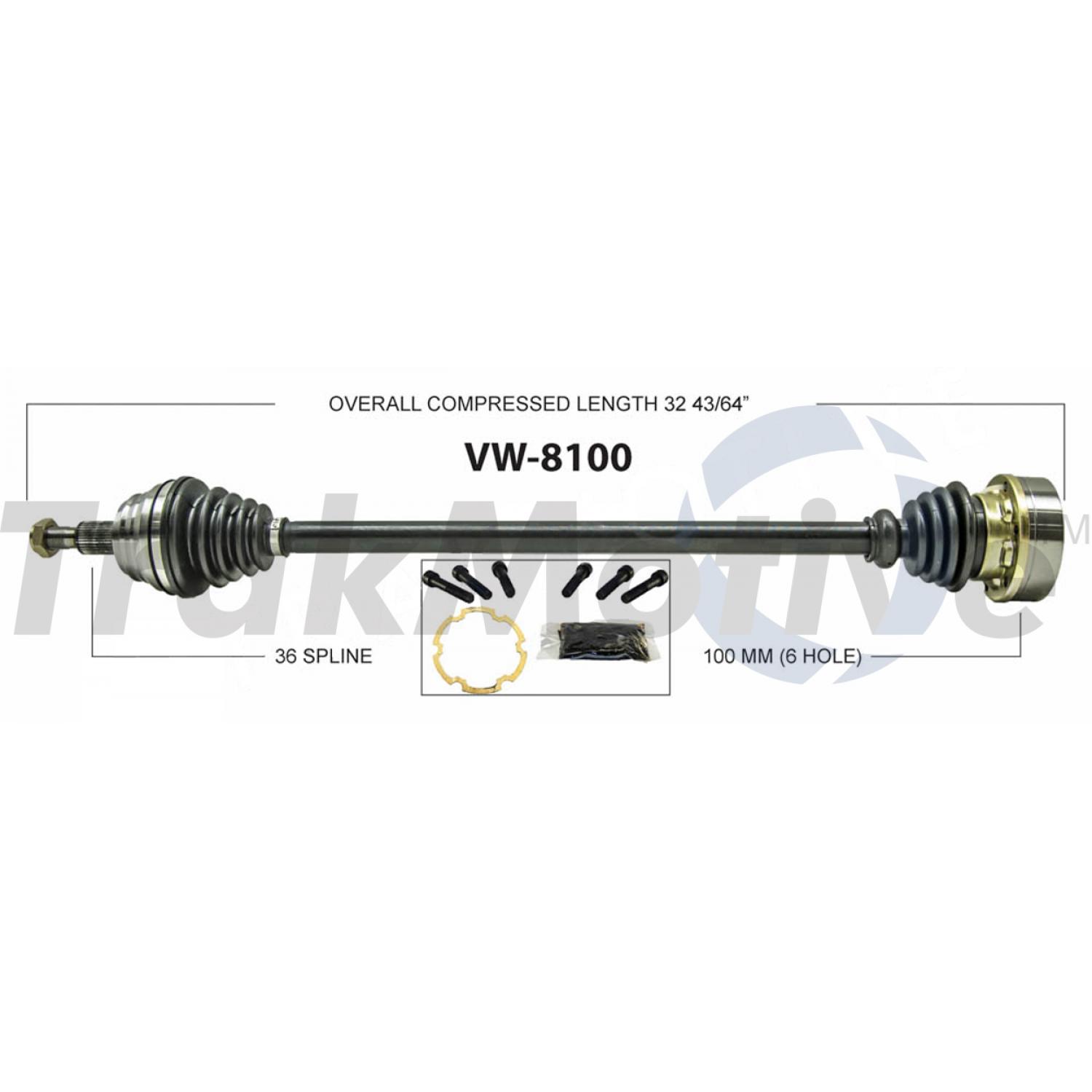 TrakMotive VW8100 - CV Axle Shaft TrakMotive VW8100 CV Axle Shaft product image 1 of 3