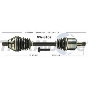 2014 Volkswagen CC CV Axle Shaft Front Left TrakMotive VW8102 image 1 of 3