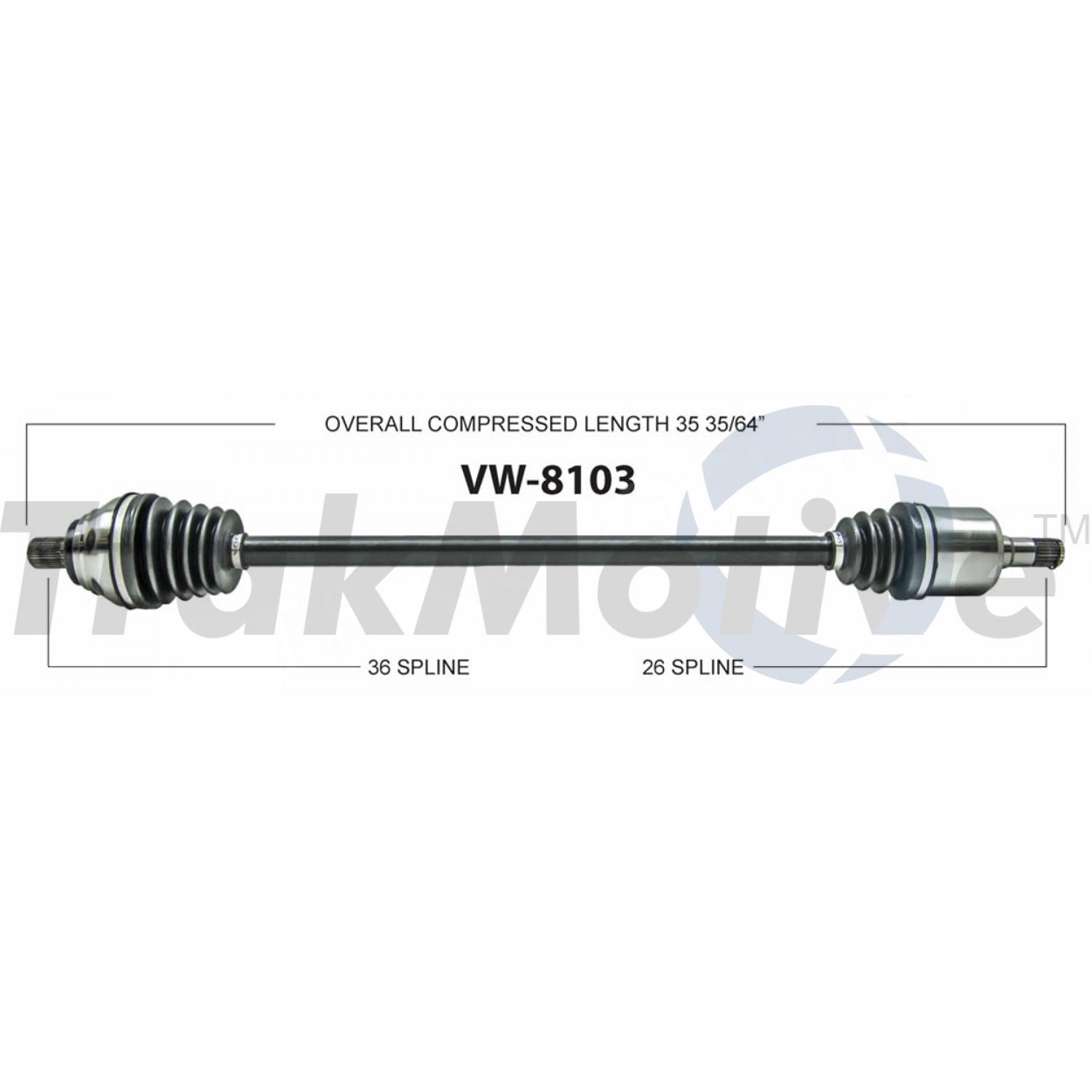 TrakMotive VW8103 - CV Axle Shaft TrakMotive VW8103 CV Axle Shaft product image 1 of 3