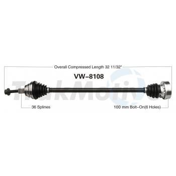 2014 Volkswagen Beetle CV Axle Shaft Front Right TrakMotive VW8108 image 1 of 3