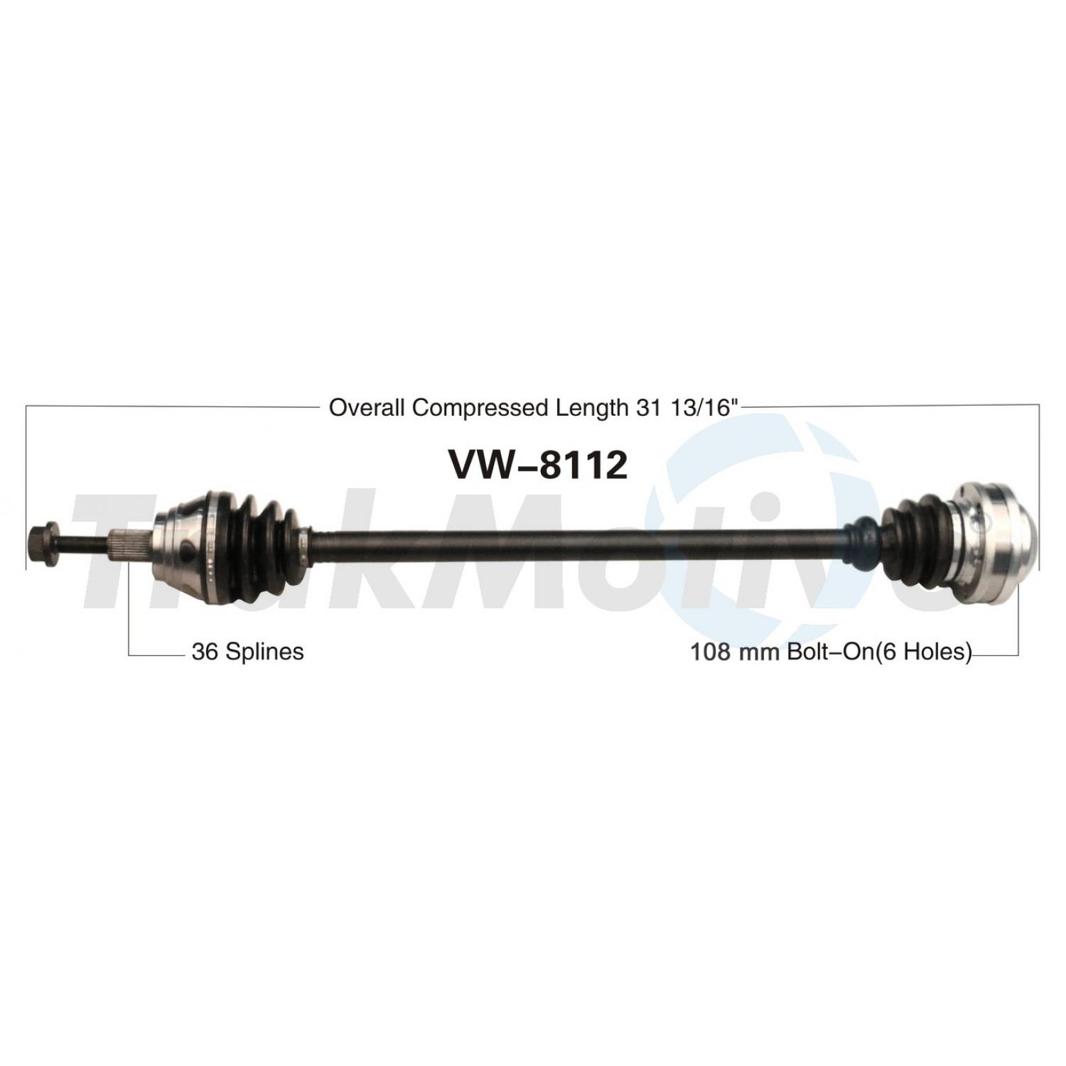 TrakMotive VW8112 - CV Axle Shaft TrakMotive VW8112 CV Axle Shaft product image 1 of 3
