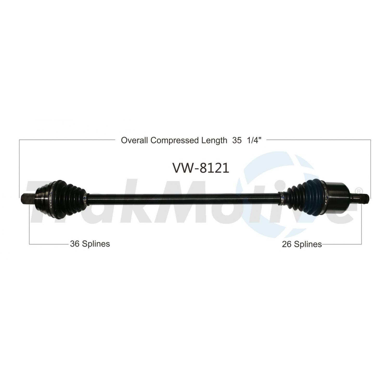 TrakMotive VW8121 - CV Axle Shaft TrakMotive VW8121 CV Axle Shaft product image 1 of 3