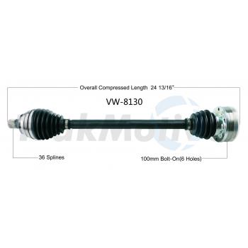 2015 Audi TT Quattro CV Axle Shaft Rear Right TrakMotive VW8130 image 1 of 3
