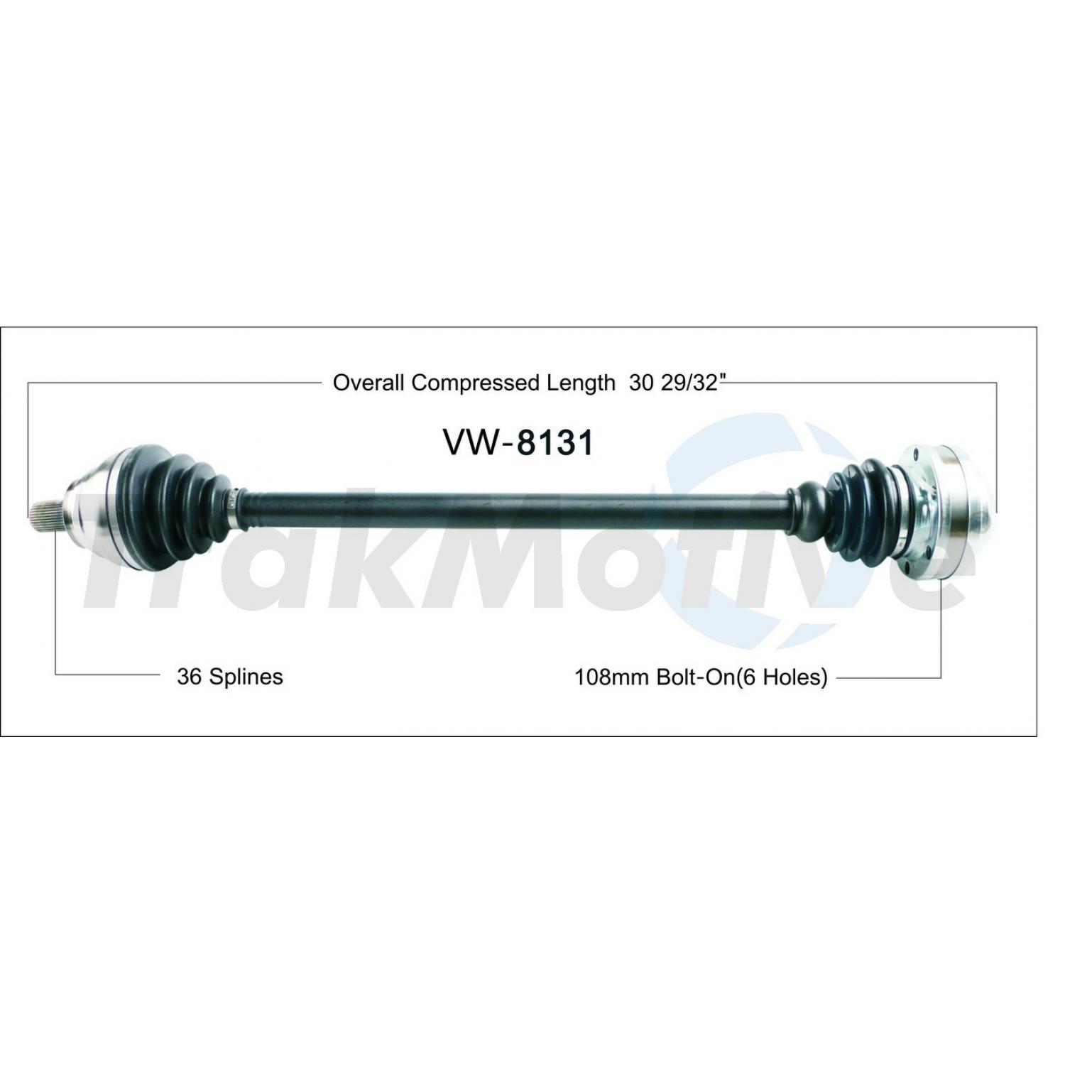 TrakMotive VW8131 - CV Axle Shaft TrakMotive VW8131 CV Axle Shaft product image 1 of 3