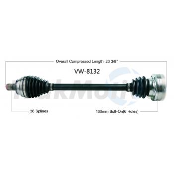 2013 Audi A3 Quattro CV Axle Shaft Rear Left TrakMotive VW8132 image 1 of 3