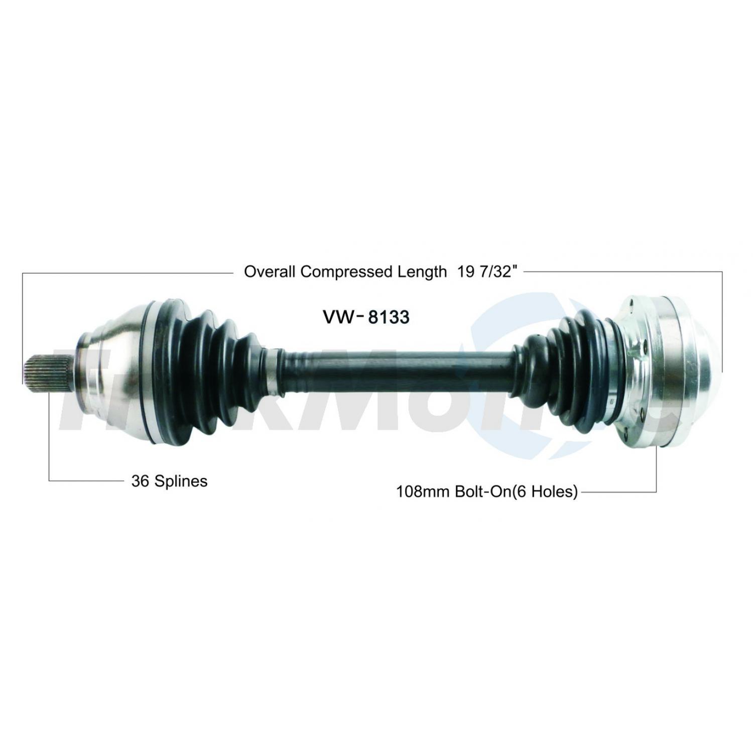 TrakMotive VW8133 - CV Axle Shaft TrakMotive VW8133 CV Axle Shaft product image 1 of 3