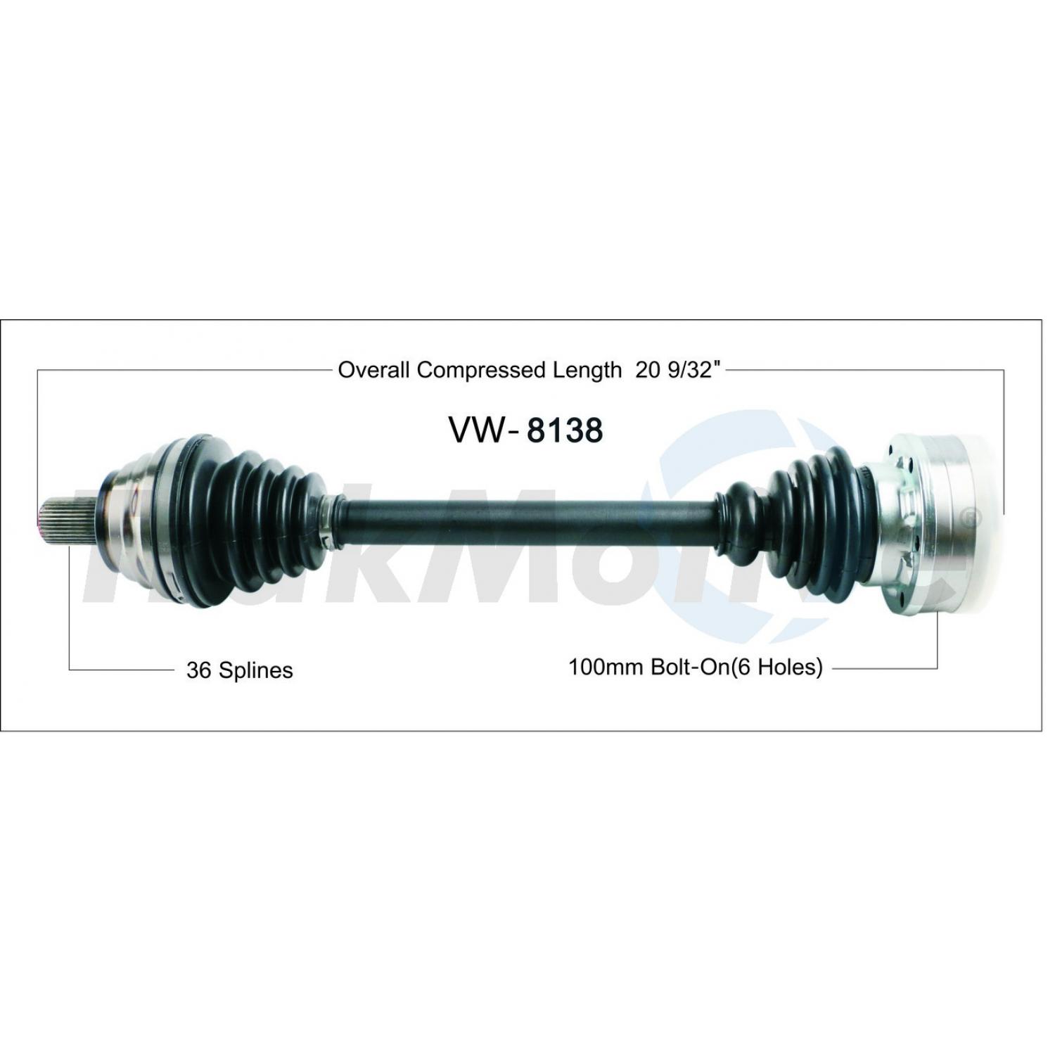 TrakMotive VW8138 - CV Axle Shaft TrakMotive VW8138 CV Axle Shaft product image 1 of 3