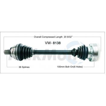 2015 Volkswagen Jetta CV Axle Shaft Front Left TrakMotive VW8138 image 1 of 3