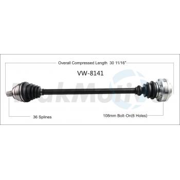 2014 Volkswagen CC CV Axle Shaft Front Right TrakMotive VW8141 image 1 of 3
