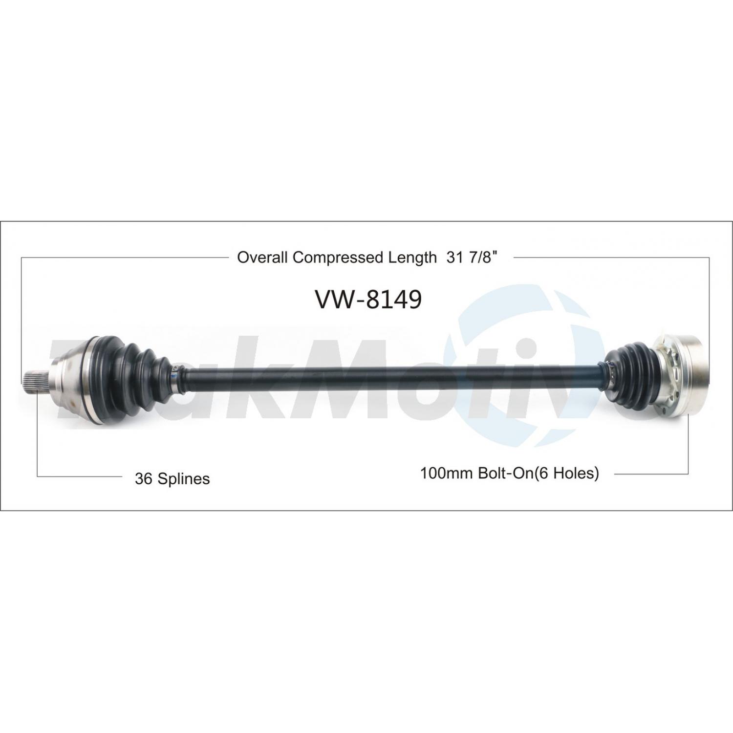 TrakMotive VW8149 - CV Axle Shaft TrakMotive VW8149 CV Axle Shaft product image 1 of 3