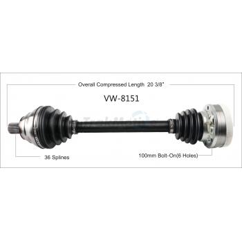2009 Volkswagen Rabbit CV Axle Shaft Front Left TrakMotive VW8151 image 1 of 3