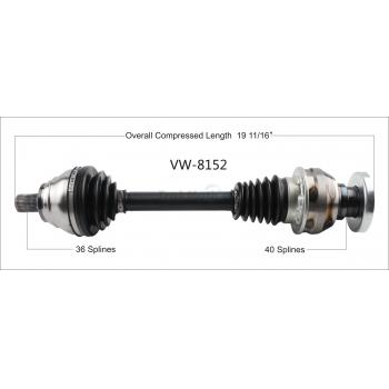 2015 Volkswagen Tiguan CV Axle Shaft Front Left TrakMotive VW8152 image 1 of 3
