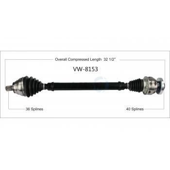 2015 Volkswagen Tiguan CV Axle Shaft Front Right TrakMotive VW8153 image 1 of 3