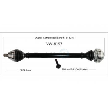 2012 Audi A3 CV Axle Shaft Front Right TrakMotive VW8157 image 1 of 3