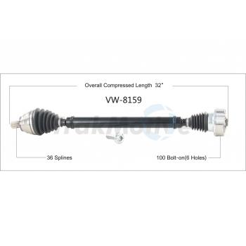 2009 Volkswagen Rabbit CV Axle Shaft Front Right TrakMotive VW8159 image 1 of 3