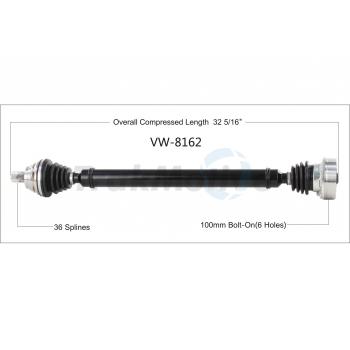 2014 Volkswagen Beetle CV Axle Shaft Front Right TrakMotive VW8162 image 1 of 3