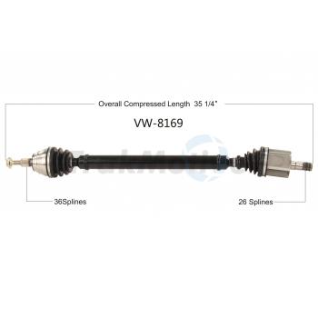 2018 Volkswagen Passat CV Axle Shaft Front Right TrakMotive VW8169 image 1 of 3