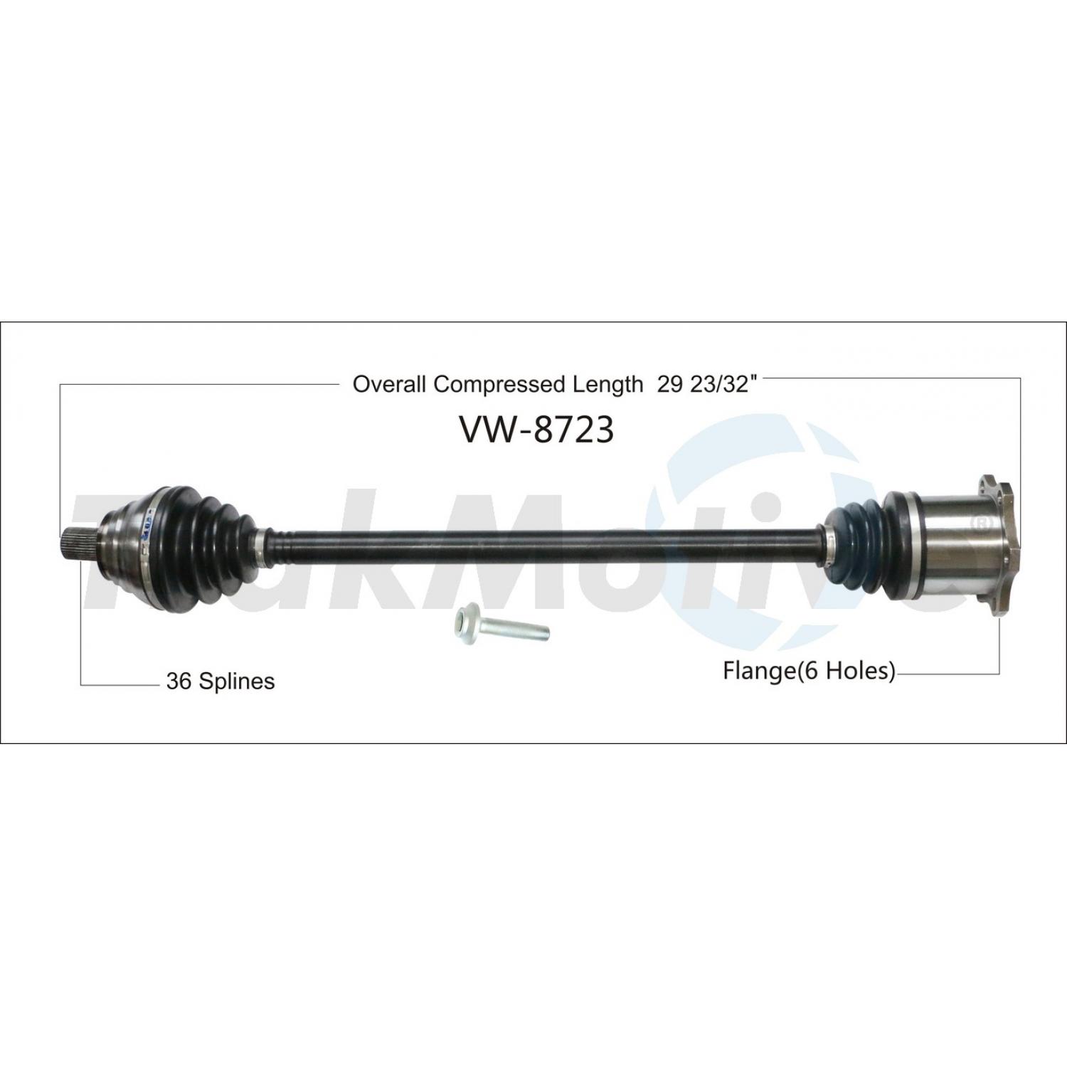 TrakMotive VW8723 - CV Axle Shaft TrakMotive VW8723 CV Axle Shaft product image 1 of 3