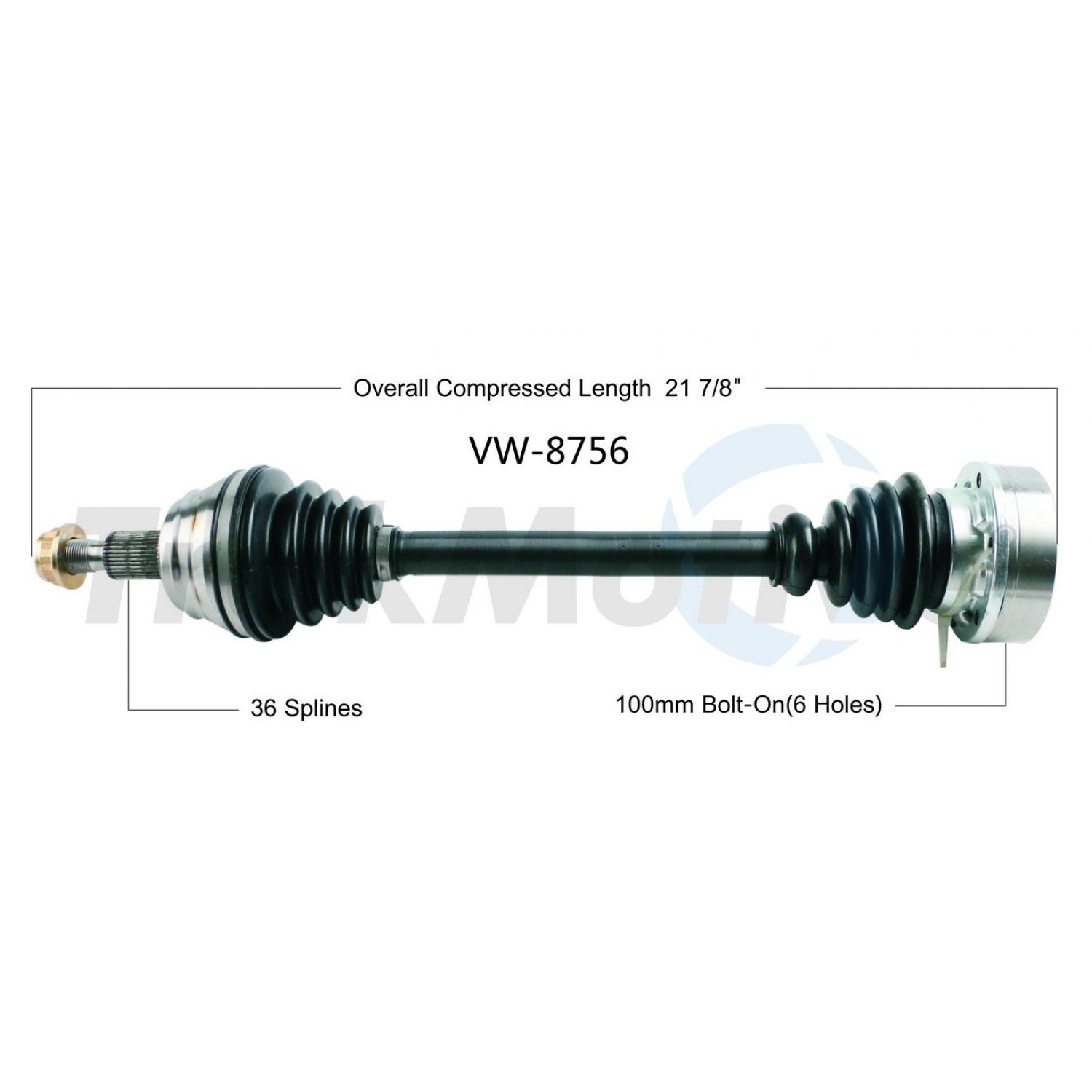 TrakMotive VW8756 - CV Axle Shaft TrakMotive VW8756 CV Axle Shaft product image 1 of 3