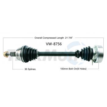 2008 Volkswagen Jetta CV Axle Shaft Front Left TrakMotive VW8756 image 1 of 3