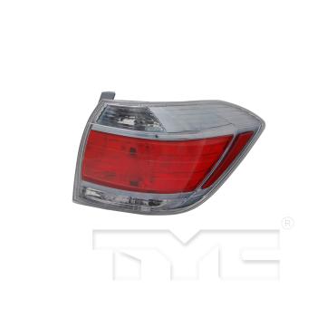 2012 Toyota Highlander Tail Light Assembly Left TYC 11635601 image 3 of 4